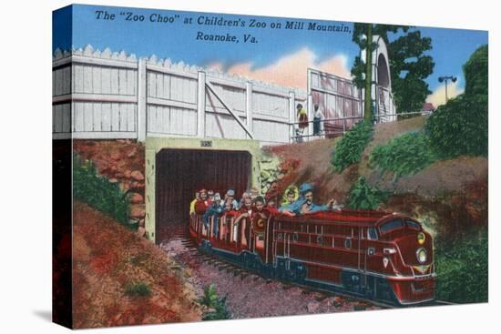 Roanoke, Virginia - Mill Mountain Children's Zoo Train the Zoo Choo-Lantern Press-Stretched Canvas