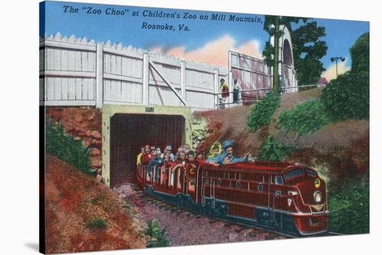 Roanoke, Virginia - Mill Mountain Children's Zoo Train the Zoo Choo-Lantern Press-Stretched Canvas