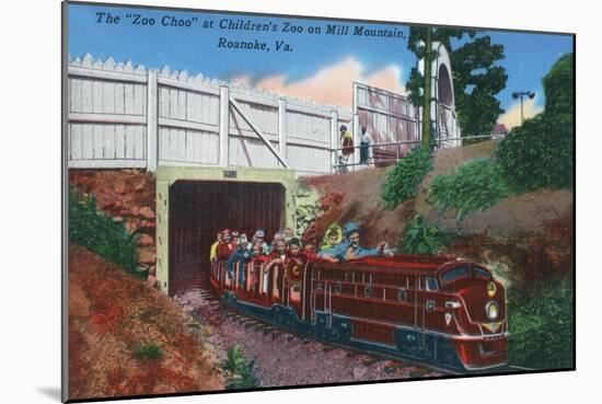 Roanoke, Virginia - Mill Mountain Children's Zoo Train the Zoo Choo-Lantern Press-Mounted Art Print