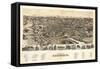 Roanoke, Virginia - Panoramic Map-Lantern Press-Framed Stretched Canvas