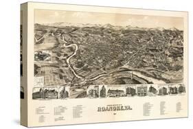 Roanoke, Virginia - Panoramic Map-Lantern Press-Stretched Canvas