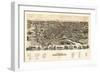 Roanoke, Virginia - Panoramic Map-Lantern Press-Framed Premium Giclee Print