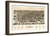 Roanoke, Virginia - Panoramic Map-Lantern Press-Framed Art Print