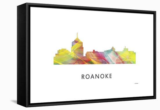 Roanoke Virginia Skyline-Marlene Watson-Framed Stretched Canvas