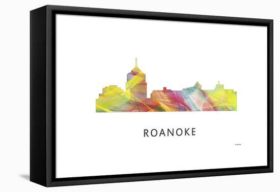 Roanoke Virginia Skyline-Marlene Watson-Framed Stretched Canvas