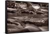 Roaring Fork Great Smokey Mountains BW-Steve Gadomski-Framed Stretched Canvas