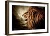 Roaring Lion Against Stormy Sky-NejroN Photo-Framed Premium Photographic Print