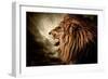 Roaring Lion Against Stormy Sky-NejroN Photo-Framed Premium Photographic Print