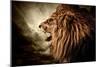 Roaring Lion Against Stormy Sky-NejroN Photo-Mounted Premium Photographic Print