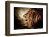 Roaring Lion Against Stormy Sky-NejroN Photo-Framed Premium Photographic Print