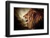 Roaring Lion Against Stormy Sky-NejroN Photo-Framed Premium Photographic Print