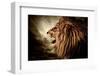 Roaring Lion Against Stormy Sky-NejroN Photo-Framed Premium Photographic Print