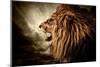 Roaring Lion Against Stormy Sky-NejroN Photo-Mounted Premium Photographic Print