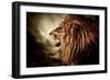 Roaring Lion Against Stormy Sky-NejroN Photo-Framed Photographic Print