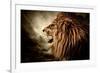 Roaring Lion Against Stormy Sky-NejroN Photo-Framed Photographic Print