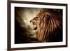 Roaring Lion Against Stormy Sky-NejroN Photo-Framed Photographic Print