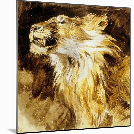 Roaring Lion, C.1833-35-Eugene Delacroix-Mounted Photo