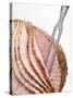 Roast Ham, Partly Carved, with Carving Fork-null-Stretched Canvas