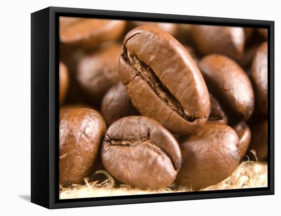 Roasted Coffe Beans Macro Texture-PH.OK-Framed Stretched Canvas