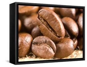 Roasted Coffe Beans Macro Texture-PH.OK-Framed Stretched Canvas