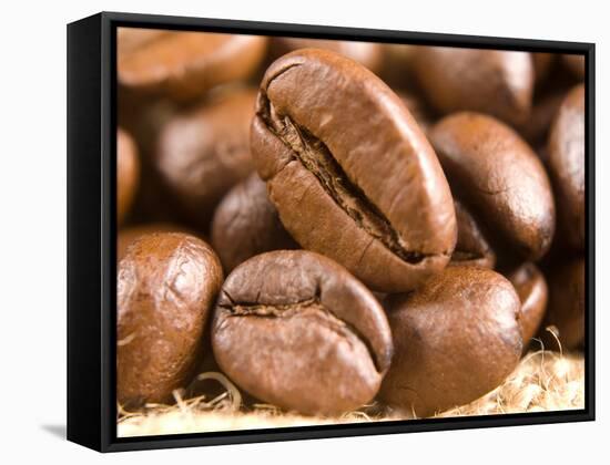 Roasted Coffe Beans Macro Texture-PH.OK-Framed Stretched Canvas