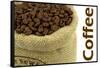 Roasted Coffee Beans In A Natural Bag And Sample Text-Hayati Kayhan-Framed Stretched Canvas