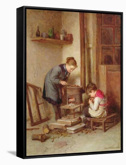 Roasting Chestnuts, 1882-Pierre Edouard Frere-Framed Stretched Canvas