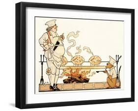 Roasting on a Spit-Georges Barbier-Framed Giclee Print