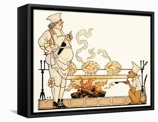 Roasting on a Spit-Georges Barbier-Framed Stretched Canvas