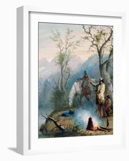 Roasting the Hump Rib, 1837-Alfred Jacob Miller-Framed Giclee Print