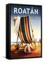 Roatan - Beach Chair and Ball-Lantern Press-Framed Stretched Canvas