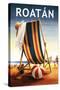 Roatan - Beach Chair and Ball-Lantern Press-Stretched Canvas