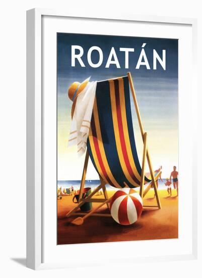 Roatan - Beach Chair and Ball-Lantern Press-Framed Art Print