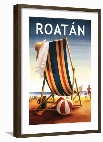 Roatan - Beach Chair and Ball-Lantern Press-Framed Art Print