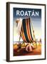 Roatan - Beach Chair and Ball-Lantern Press-Framed Art Print