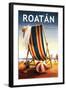 Roatan - Beach Chair and Ball-Lantern Press-Framed Art Print