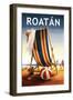 Roatan - Beach Chair and Ball-Lantern Press-Framed Art Print