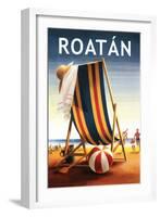 Roatan - Beach Chair and Ball-Lantern Press-Framed Art Print