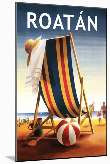 Roatan - Beach Chair and Ball-Lantern Press-Mounted Art Print