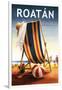 Roatan - Beach Chair and Ball-Lantern Press-Framed Art Print