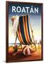 Roatan - Beach Chair and Ball-Lantern Press-Framed Art Print