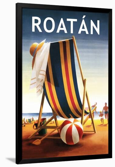 Roatan - Beach Chair and Ball-Lantern Press-Framed Art Print