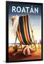 Roatan - Beach Chair and Ball-Lantern Press-Framed Art Print