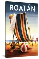 Roatan - Beach Chair and Ball-Lantern Press-Stretched Canvas