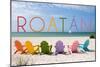 Roatan - Colorful Beach Chairs-Lantern Press-Mounted Art Print