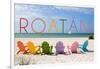 Roatan - Colorful Beach Chairs-Lantern Press-Framed Art Print