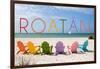 Roatan - Colorful Beach Chairs-Lantern Press-Framed Art Print