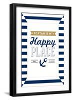 Roatan is my Happy Place - Stripes-Lantern Press-Framed Art Print