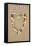 Roatan - Stone Heart on Sand-Lantern Press-Framed Stretched Canvas