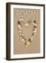 Roatan - Stone Heart on Sand-Lantern Press-Framed Art Print